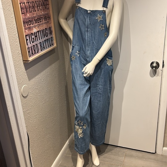 Denim overalls embroidered tencel kyla seo - Picture 1 of 15